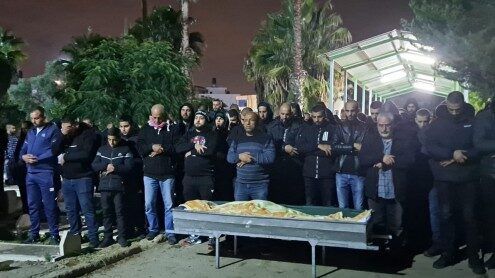 من مراسم تشييع جثمان الشهيد بدير