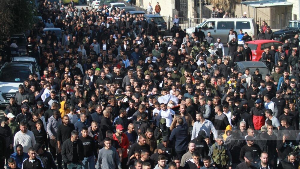 جماهير شعبنا تشييع الشهيدان الزبيدي والسعدي في جنين