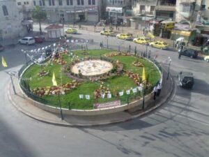 صورة أرشيفية لميدان الشهداء وسط نابلس 