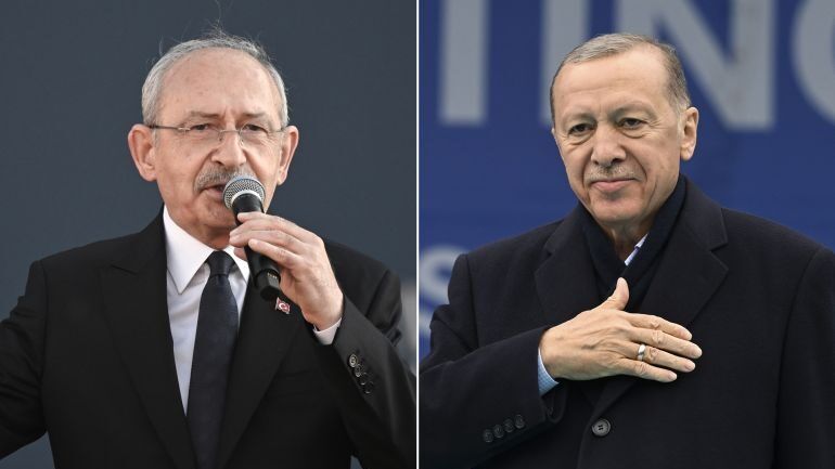 أردوغان (يمين) وكليجدار يتنافسان في جولة الإعادة على ولاية رئاسية من 5 سنوات (الأناضول)