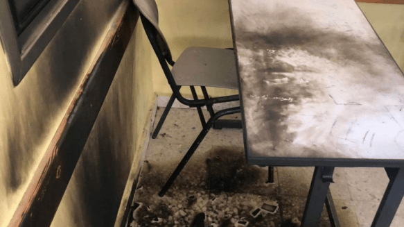 "التربية": حرق صف في مدرسة عوريف جنوب نابلس جريمة احتلالية بشعة