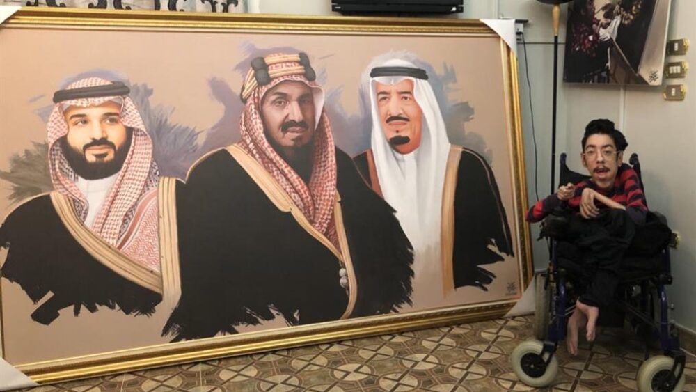 الرسام السعودي راكان كردي.. أيقونة فن تتحدى الضمور العضلي