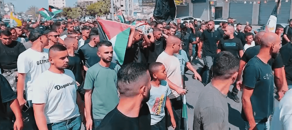 تشييع جثمان الشهيد عايد أبو حرب في مخيم نور شمس