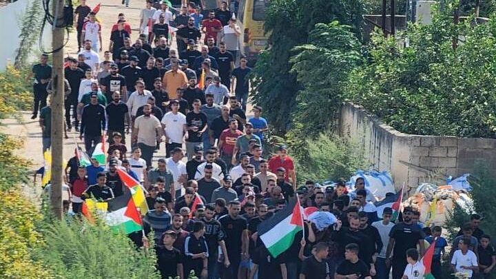 تشييع جثمان الشهيد رامي حسان في ضاحية ارتاح جنوب طولكرم