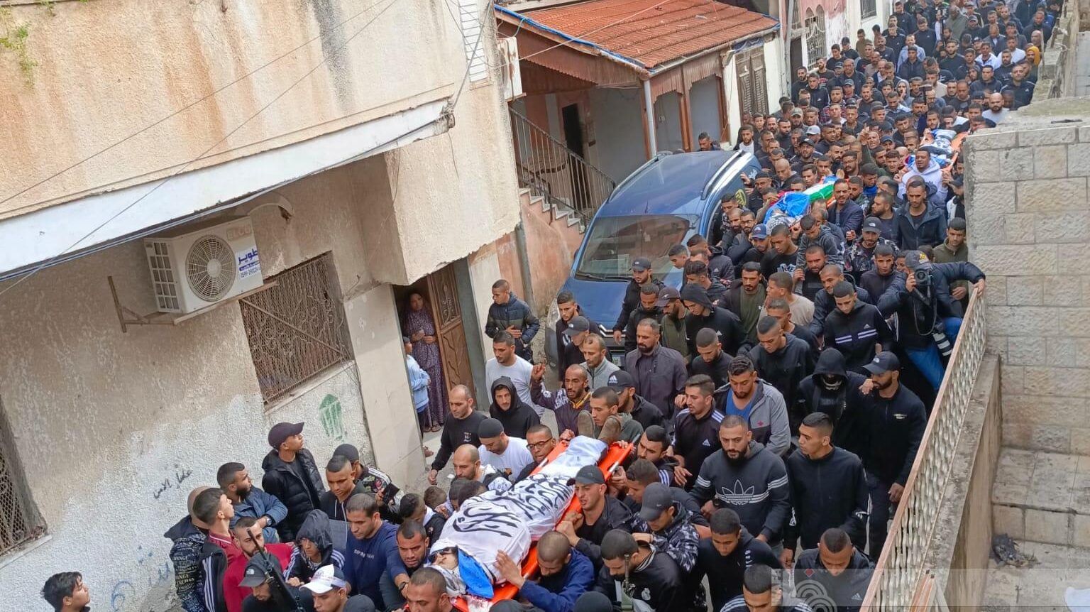 تشييع جثامين الشبان الستة الذين ارتقوا فجراً في طولكرم