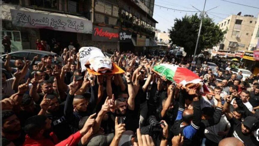 تشييع جثماني الشهيدين زعرور وعفانة شرق القدس المحتلة