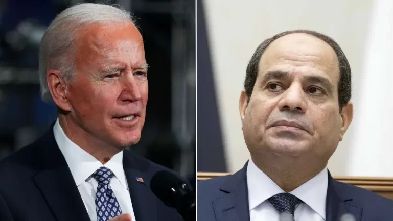 بايدن يطلب من السيسي "فتح بوابة" الحدود أمام فلسطينيي غزة