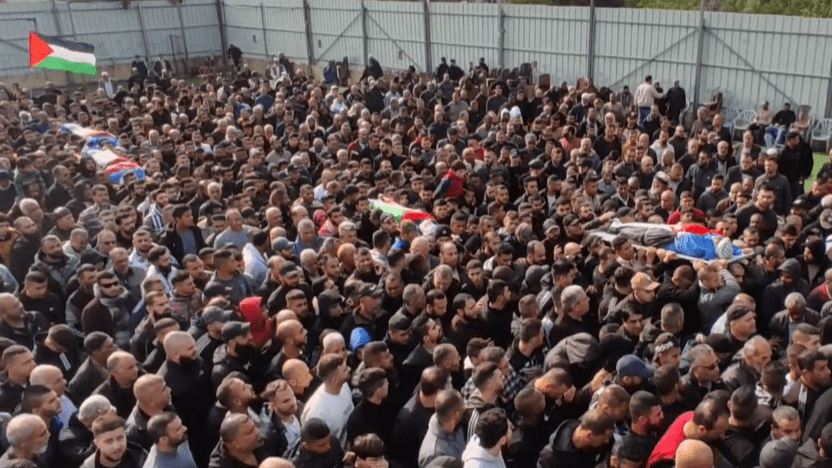 تشيع جثامين 6 شهداء ارتقوا من مخيم نور شمس