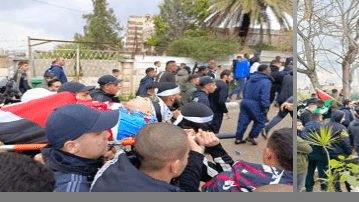 تشييع جثمان الشهيد نبيل عامر في مخيم طولكرم