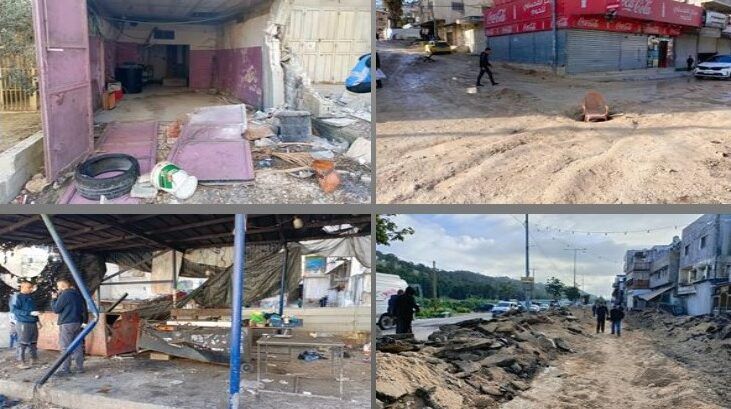 دمار كبير في البنية التحتية في مخيم نور شمس عقب اقتحام قوات الاحتلال