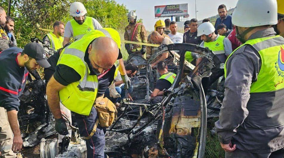 فيديو: شهيد جراء استهداف مسيرة إسرائيلية مركبة مدنية جنوب لبنان