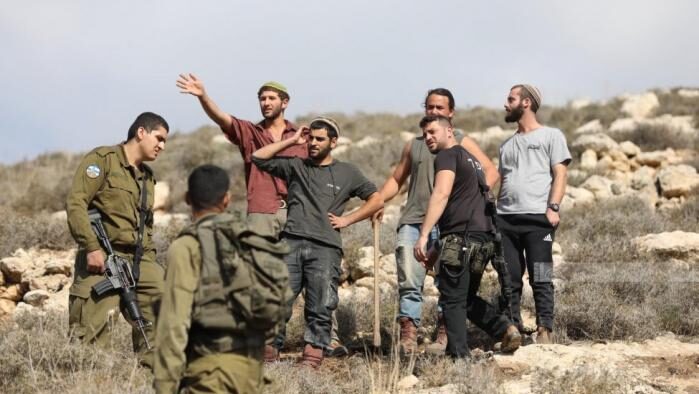 مستوطن يرعى أغنامه بين مساكن المواطنين غرب أريحا