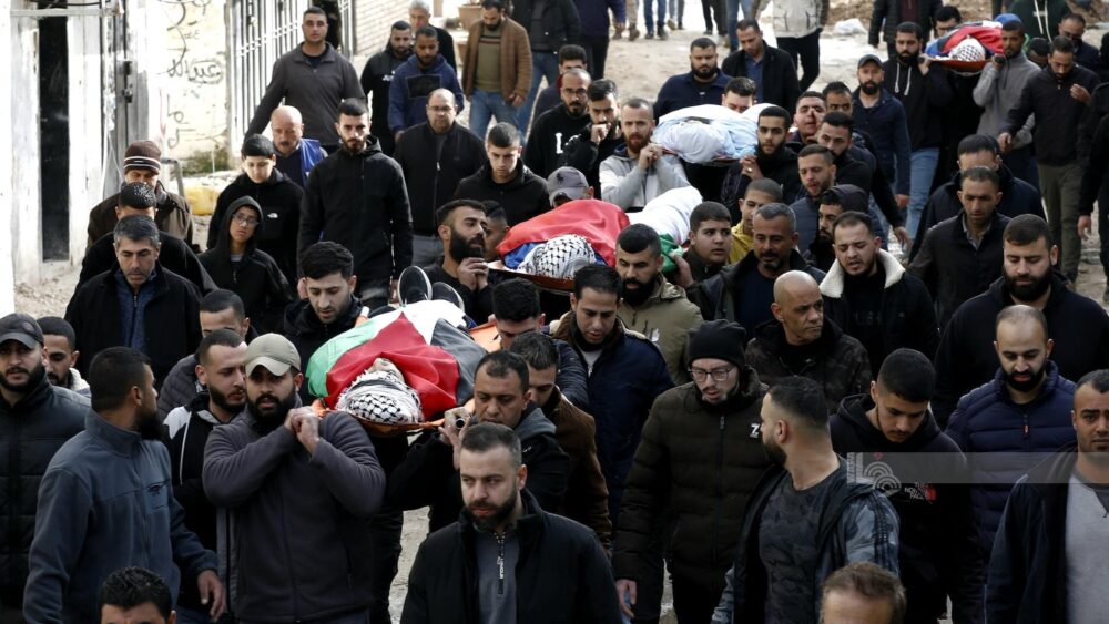 تشييع جثامين الشهداء الستة في مدينة جنين ومخيمها