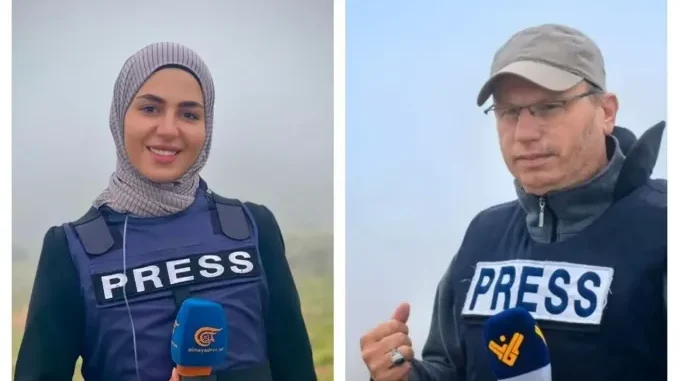 استشهاد الصحفيين علي شعيب وفاطمة فتوني بغارة إسرائيلية جنوب لبنان